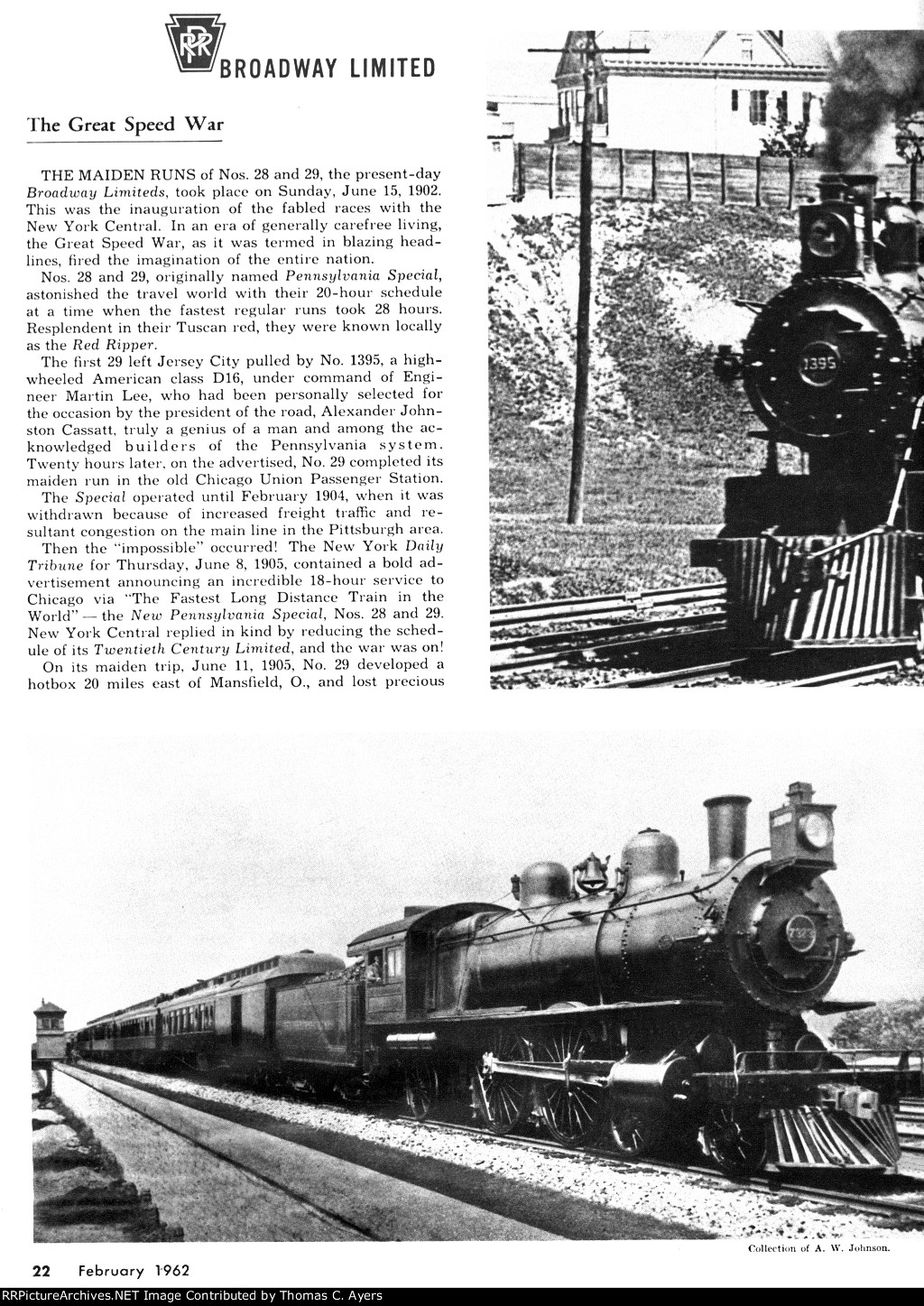 "The Broadway Limited," Page 22, 1962